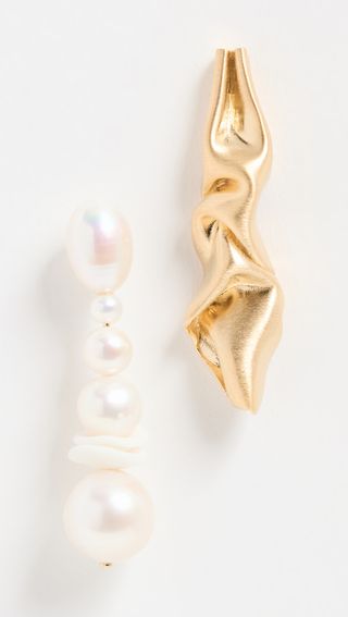 Completedworks + 14k Freshwater Pearl & Ceramic Earrings
