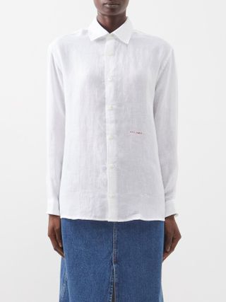 A.P.C. x Jane Birkin + Jeanne Embroidered Linen Shirt