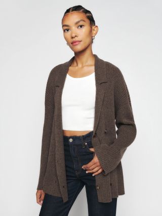 Reformation + Nova Cashmere Double Breasted Cardigan