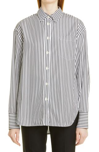 Maria Mcmanus + Stripe Oversize Organic Cotton Poplin Button-Up Shirt
