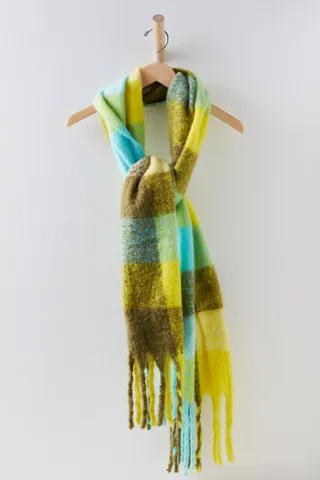 Free People + Piper Plaid Recycled Blend Fringe Scarf