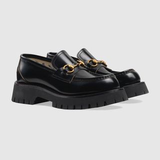 Gucci + Leather Lug Sole Horesbit Loafer