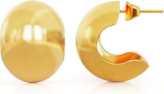Povik + Gold Hoop Ball Earrings