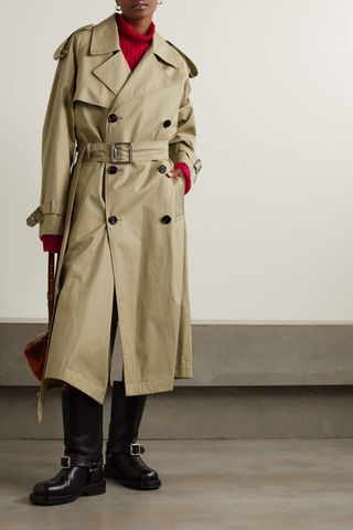 Burberry + Belted Double-Breasted Cotton-Gabardine Trench Coat