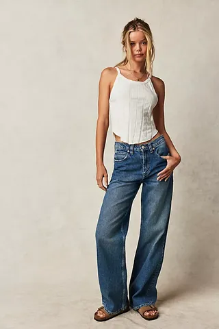 Free People + We The Free Tinsley Baggy High-Rise Jeans