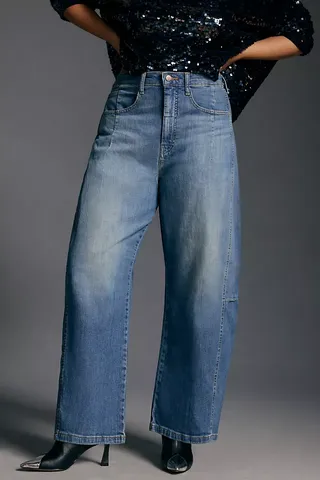 Pilcro + Heritage Curve Mid-Rise Wide-Leg Jeans