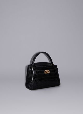 Charles & Keith + Aubrielle Croc-Effect Top Handle Bag