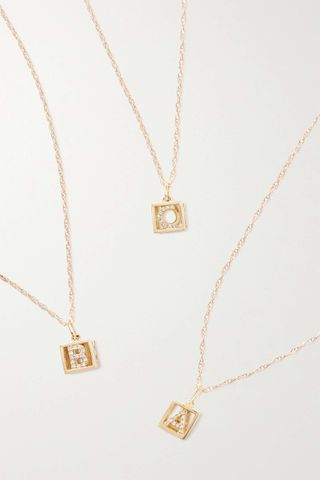 Stone and Strand + Baby Block Gold Diamond Necklace