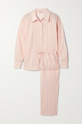 Eberjey + Striped Organic Cotton-Voile Pajama Set