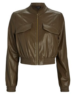 Intermix + Michele Faux Leather Bomber Jacket