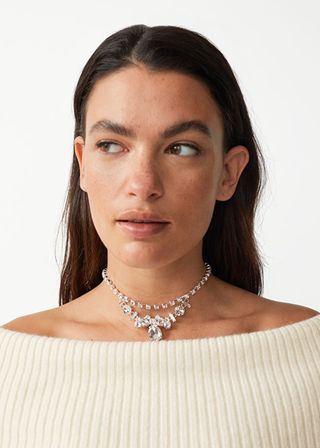 & Other Stories + Delicate Rhinestone Choker Necklace