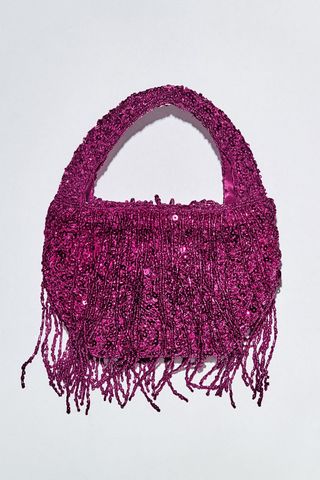 Zara + Beaded Fringe Bag