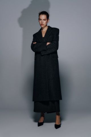 Zara + Menswear Style Pinstripe Coat