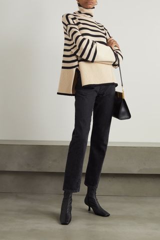 Totême + Striped Wool and Cotton-Blend Turtleneck Sweater
