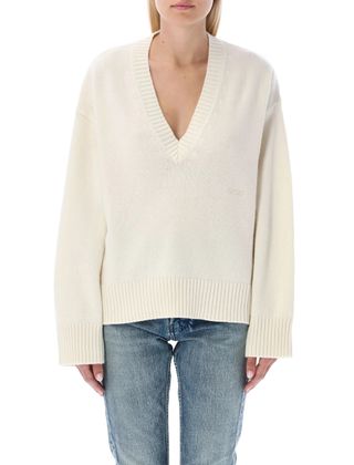 Ganni + V-Neck Sweater