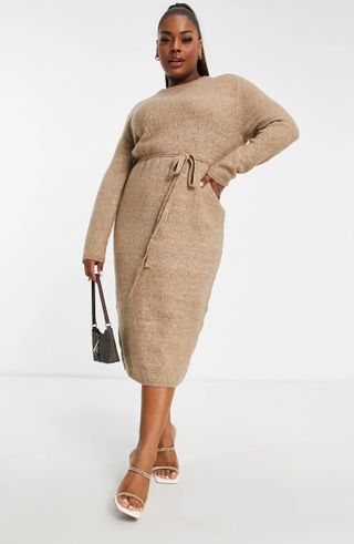 Asos Design + Long Sleeve Sweater Dress