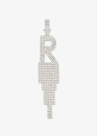 Retrofête + Alphabet Rhodium-Plated Crystal Single Earring