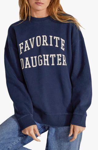 Favorite Daughter + Collegiate Cotton Graphic Sweatshirt