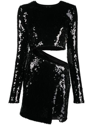 The Andamane + Black Gia Cut-Out Sequin Mini Dress