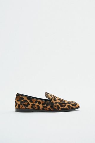 Zara + Animal Print Loafers