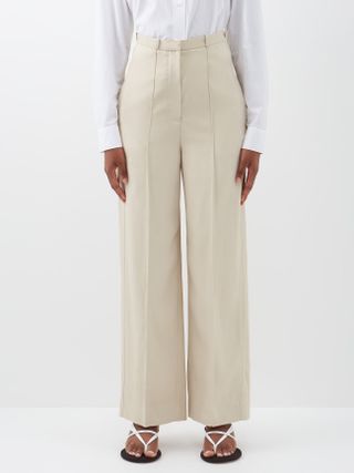 Totême + Linen-Blend Wide-Leg Suit Trousers