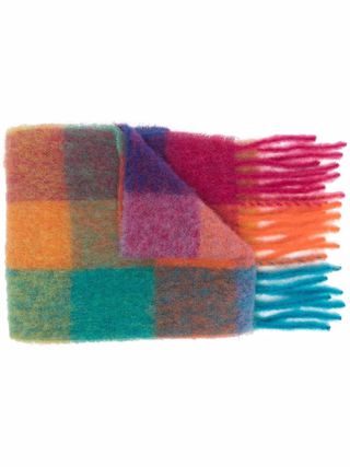 ACNE Studios + Checked Fringe-Trimmed Scarf