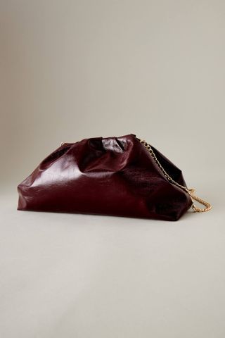Anthropolgie + The Frankie Patent Faux-Leather Oversized Clutch Bag