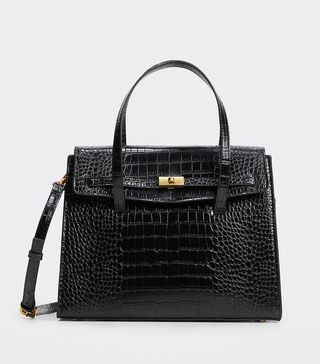 Mango + Croc-Effect Bag