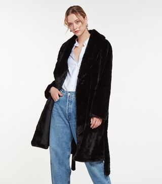 Apparis + Bree Noir Faux Fur Coat