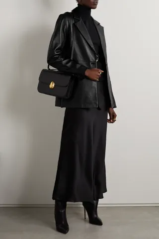 Reformation + Veda Bowery Paneled Leather Blazer