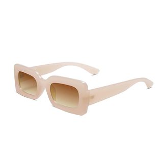 Sojos + Retro 90s Nude Rectangle Sunglasses