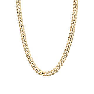 MiaBella + Solid 18K Gold Over Sterling Silver Italian 5mm Diamond-Cut Cuban Link Curb Chain Necklace