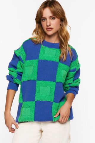 Forever21 + Fuzzy Checkered Sweater