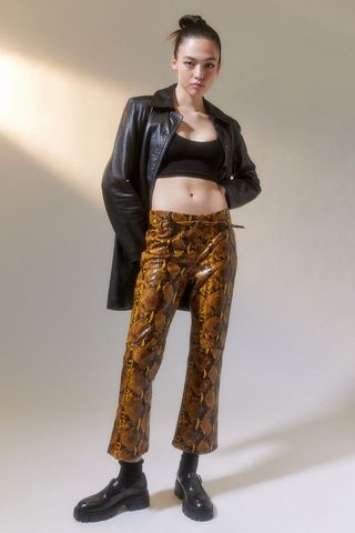 Urban Outfitters + UO Leah Faux Leather Snake Print Pants