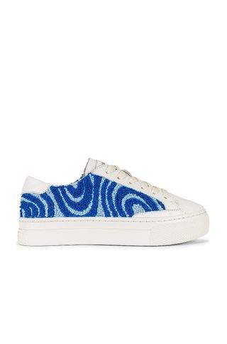 Soludos + Psychedelic Spiral Ibiza Platform Sneakers in Marine Blue