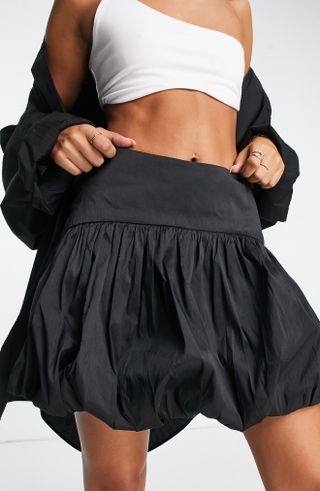 Topshop + Bubble Hem Miniskirt