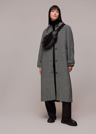 Whistles + Isobel Wool Dogtooth Car Coat