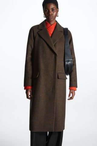 COS + Houndstooth Wool-Blend Coat