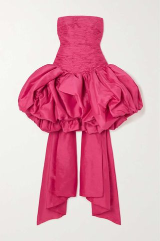 Aje + Piacere Strapless Bow-Detailed Satin Mini Dress