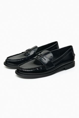 Zara + Faux Patent Leather Penny Loafers