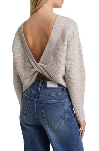 Vigoss + Mossy Twist Back Sweater