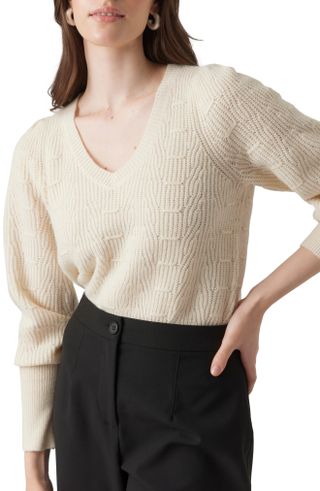 Vero Moda + Eya V-Neck Recycled Polyester Blend Sweater