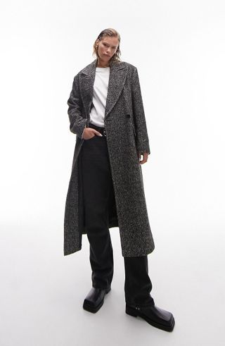 Topshop + Wool Blend Longline Coat