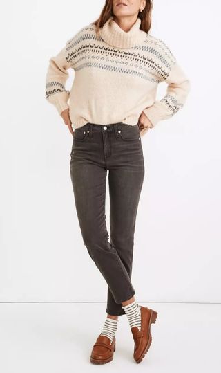 Madewell + Petite Mid-Rise Stovepipe Jeans in Bridley Wash
