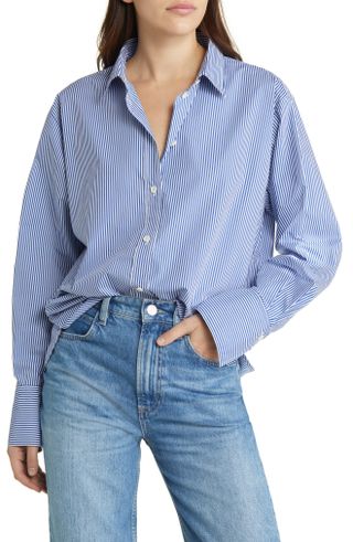 Frame + The Oversize Organic Cotton Button-Up Shirt