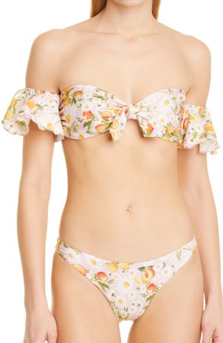 Farm Rio + Tangerine Dream Flutter Sleeve Bikini Top