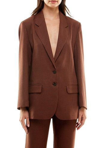 Wayf + Power Play Longline Houndstooth Blazer