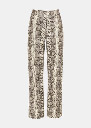 Whistles + Snake Print Leather Trousers