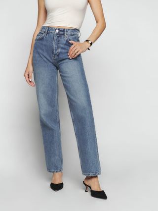 The Reformation + Karli High Rise Relaxed Tapered Jeans