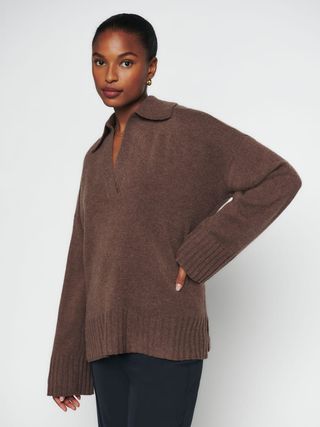 The Reformation + Otto Regenerative Wool Polo Sweater